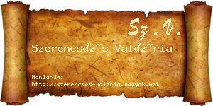 Szerencsés Valéria névjegykártya