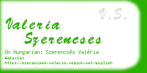 valeria szerencses business card