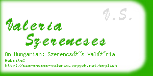 valeria szerencses business card